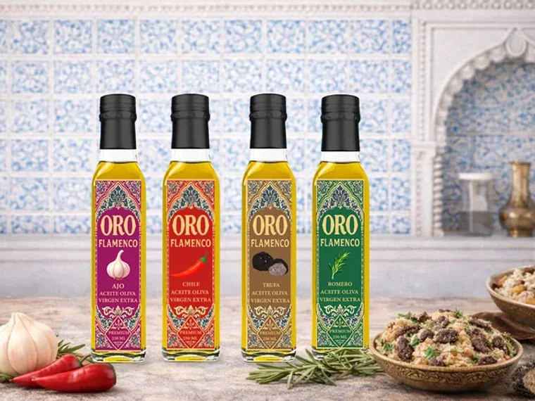 Oro Flamenco saborizados: ajo, chile, romero y trufa